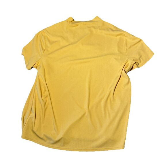 Cato Top Women's XL Yellow Ribbed Short‎ Sleeve Cut Out Front 10% Spandex - Picture 4 of 6